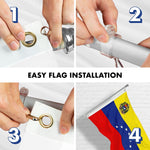 Load image into Gallery viewer, G128 Combo Pack: 6 Ft Tangle Free Aluminum Spinning Flagpole (Silver) &amp; Venezuela 7 Stars Venezuelan Flag 3x5 Ft, ToughWeave Series Double Sided Embroidered 210D Polyester  Pole with Flag Included