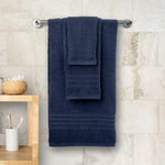 Load image into Gallery viewer, 12 Pcs Bath Towel Set for Bathroom Wealuxe Collection 100% Cotton Soft Navy Blue