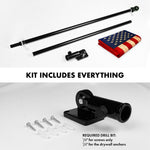 Load image into Gallery viewer, G128 Combo Pack: 5 Ft Tangle Free Aluminum Spinning Flagpole (Black) &amp; USA TeaStained Flag 2.5x4 Ft, ToughWeave Pro Series Embroidered 420D Polyester  Pole with Flag Included