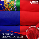 Load image into Gallery viewer, G128 5 Pack: Haiti Haitian Flag  2x3 Ft  StormFlyer Series Embroidered 220GSM Spun Polyester  Country Flag, Embroidered Design, Indoor/Outdoor, Brass Grommets, Heavy Duty, All Weather