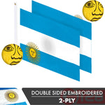 Load image into Gallery viewer, G128 Argentina (Argentinian) Flag  3x5 feet  Double Sided Embroidered 210D “ Indoor/Outdoor, Brass Grommets, Heavy Duty Polyester