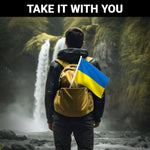 Load image into Gallery viewer, G128 2 Pack: Ukraine Ukrainian Car Flag  11x17 In  Double LiteWeave Pro Series Double Sided Printed 150D Polyester  Flagpole Included  Perfect for Festival Celebrations, Parades