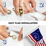 Load image into Gallery viewer, G128 Combo Pack: 6 Ft Tangle Free Aluminum Spinning Flagpole (White) &amp; Bennington 76 Flag 3x5 Ft, ToughWeave Series Embroidered 300D Polyester  Pole with Flag Included