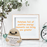 Load image into Gallery viewer, Mini Funny Positive Potato Adorable 3 Inch Knitted Toy with Uplifting Card
