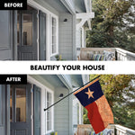 Load image into Gallery viewer, G128 Combo Pack: 6 Ft Tangle Free Aluminum Spinning Flagpole (Black) &amp; Texas TeaStained Flag 3x5 Ft, LiteWeave Pro Series Printed 300D Polyester  Pole with Flag Included