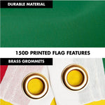 Load image into Gallery viewer, G128 Combo Pack: 6 Ft Tangle Free Spinning Flagpole (Silver) &amp; Ghana Flag 3x5 Ft Printed 150D Polyester, Brass Grommets (Flag Included) Aluminum Flag Pole