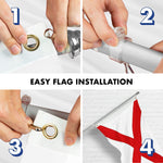 Load image into Gallery viewer, G128 Combo Pack: 6 Ft Tangle Free Aluminum Spinning Flagpole (Silver) &amp; Alabama AL State Flag 3x5 Ft, ToughWeave Series Embroidered 300D Polyester  Pole with Flag Included