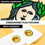 Load image into Gallery viewer, G128  6 Feet Tangle Free Spinning Flagpole (Black) New Jersey Double Sided Brass Grommets Embroidered 3x5 ft (Flag Included) Aluminum Flag Pole