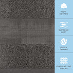 Load image into Gallery viewer, 4 Pack Resort Collection Soft Bath Towels 28x55 in Hotel Plush Cotton Charcoal