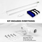 Load image into Gallery viewer, G128 Combo Pack: 6 Feet Tangle Free Spinning Flagpole (Silver) Thin Blue Line Flag 3x5 ft Printed 150D Brass Grommets (Flag Included) Aluminum Flag Pole