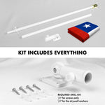 Load image into Gallery viewer, G128 Combo Pack: 6 Ft Tangle Free Aluminum Spinning Flagpole (White) &amp; Chile Chilean Flag 3x5 Ft, ToughWeave Series Embroidered 300D Polyester  Pole with Flag Included