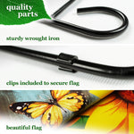Load image into Gallery viewer, G128 Combo Pack: Garden Flag Stand Black 36 in x 16 in &amp; Garden Flag Summer Decoration Welcome Sunflowers and Butterflies 12x18 DoubleSided Blockout Fabric