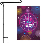 Load image into Gallery viewer, G128 Combo Pack: Garden Flag Stand Black 36x16 Inch &amp; Garden Flag Happy New Year Midnight Clock 12x18 Inch