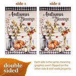 Load image into Gallery viewer, G128 Garden Flag Autumn Blessings Pumpkins and Flower Vases  12x18 Inch  Printed Blockout Polyester  Fall Decoration