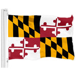 Load image into Gallery viewer, G128 Maryland MD State Flag  3x5 Ft  LiteWeave Pro Series Printed 150D Polyester  Indoor/Outdoor, Vibrant Colors, Brass Grommets, Thicker and More Durable Than 100D 75D Polyester