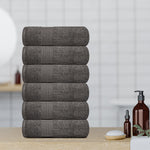 Load image into Gallery viewer, 6 Pack Charcoal Color Resort Collection Soft Hand Towels 16x27 inch Plush Cotton