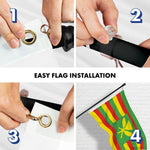 Load image into Gallery viewer, G128 Combo Pack: 6 Ft Tangle Free Aluminum Spinning Flagpole (Black) &amp; Hawaii Kanaka Maoli Flag 3x5 Ft, LiteWeave Pro Series Printed 150D Polyester  Pole with Flag Included
