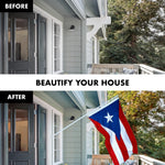 Load image into Gallery viewer, G128  6 Feet Tangle Free Spinning Flagpole (White) Puerto Rico Flag Brass Grommets Embroidered 3x5 ft (Flag Included) Aluminum Flag Pole
