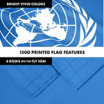 Load image into Gallery viewer, G128 Combo Pack: 6 Ft Tangle Free Aluminum Spinning Flagpole (Silver) &amp; United Nations Flag 3x5 Ft, LiteWeave Pro Series Printed 150D Polyester  Pole with Flag Included