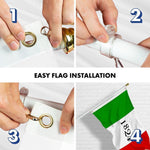 Load image into Gallery viewer, G128 Combo Pack: 6 Ft Tangle Free Spinning Flagpole (White) &amp; Alamo 1824 Flag 3x5 Ft Printed 150D Polyester, Brass Grommets (Flag Included) Aluminum Flag Pole