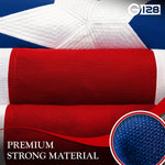 Load image into Gallery viewer, G128 Puerto Rico Puerto Rican Flag  5x8 Ft  StormFlyer Series Embroidered 220GSM Spun Polyester  Embroidered Design, Indoor/Outdoor, Brass Grommets, Heavy Duty, All Weather