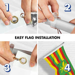 Load image into Gallery viewer, G128 Combo Pack: 6 Ft Tangle Free Aluminum Spinning Flagpole (Silver) &amp; Hawaii Kanaka Maoli Flag 3x5 Ft, LiteWeave Pro Series Printed 150D Polyester  Pole with Flag Included