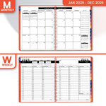 Load image into Gallery viewer, 2025 Appointment Book Planner 6.5x8.5 inch Peach Color Large Tabbed Daily