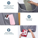 Load image into Gallery viewer, The Fine Living Co. X Large Hanging Laundry Hamper with Over Door Hooks &amp; Adhesive Durable Space Saving Laundry Bag with Zipper and Wide Open TopHanging Dorm Laundry Hamper 20 x3.75 x31  (Grey XL)