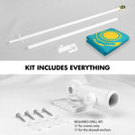 Load image into Gallery viewer, G128 Combo Pack: 6 Ft Tangle Free Aluminum Spinning Flagpole (White) &amp; Kazakhstan Kazakhstani Flag  3x5 Ft LiteWeave Pro Series Printed 150D Polyester  Pole with Flag Included