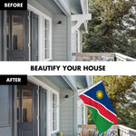 Load image into Gallery viewer, Combo Pack 6 Ft Tangle Free Aluminum Spinning Flagpole Silver Namibia Namibian