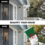 Load image into Gallery viewer, G128 Combo Pack: 6 Ft Tangle Free Spinning Flagpole (Silver) &amp; Algeria Flag 3x5 Ft Printed 150D Polyester, Brass Grommets (Flag Included) Aluminum Flag Pole