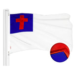 Load image into Gallery viewer, G128 Combo Pack: American USA Flag 4x6 Ft &amp; Christian Flag 4x6 Ft  Both ToughWeave Series Embroidered 300D Polyester, Embroidered Design, Indoor/Outdoor, Brass Grommets