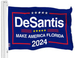 Load image into Gallery viewer, G128 Combo Pack: American USA Flag 3x5 Ft &amp; DeSantis Election Make America Florida Flag 3x5 Ft  Both LiteWeave Pro Series Printed 150D Polyester, Brass Grommets