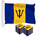 Load image into Gallery viewer, G128 10 Pack: Barbados Barbadian Flag  3x5 Ft  LiteWeave Pro Series Printed 150D Polyester  Country Flag, Indoor/Outdoor, Vibrant Colors, Brass Grommets, Thicker and More Durable Than 100D 75D Polyester
