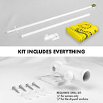 Load image into Gallery viewer, G128 Combo Pack: 6 Ft Tangle Free Spinning Flagpole (White) &amp; No Step on Snek Cute Cartoon Flag 3x5 Ft Printed 150D Polyester, Brass Grommets (Flag Included) Aluminum Flag Pole