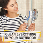 Load image into Gallery viewer, Scrub Brush Set of 3pcs Cleaning Shower Scrubber Ergonomic Handle Blue Grey