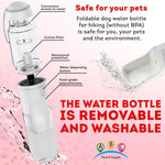 Load image into Gallery viewer, Portable Dog Water Bottle Dispenser 12 Oz 11.8 x 7.9 x 9.2 Inch Pet Water Bottles for Dogs on Walks ABS Dog Travel Water Bottle with Silicone Strap &amp; Cotton Filter