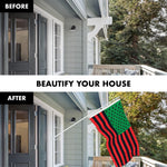 Load image into Gallery viewer, G128 Combo Pack: 6 Ft Tangle Free Aluminum Spinning Flagpole (White) &amp; Afro American Black Liberation BLM Flag 3x5 Ft, LiteWeave Pro Series Printed 150D Polyester  Pole with Flag Included