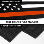 Load image into Gallery viewer, G128 Combo Pack: Flag Pole 6 FT Silver Tangle Free &amp; Thin Orange Line Flag 3x5 FT Brass Grommets Printed Polyester (Flag Included) Aluminum Flag Pole