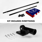 Load image into Gallery viewer, G128 Combo Pack: 6 Ft Tangle Free Aluminum Spinning Flagpole (Black) &amp; Betsy Ross 1776 Flag 3x5 Ft, ToughWeave Series Embroidered 300D Polyester  Pole with Flag Included