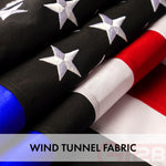 Load image into Gallery viewer, G128 Combo Pack: American USA Flag 3x5 Ft &amp; Blue Lives Matter Flag 3x5 Ft  Both StormFlyer Series Embroidered 220GSM Spun Polyester, Brass Grommets