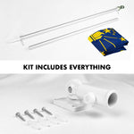 Load image into Gallery viewer, G128 Combo Pack: 5 Ft Tangle Free Aluminum Spinning Flagpole (Silver) &amp; Indiana IN State Flag 2.5x4 Ft, ToughWeave Series Embroidered 300D Polyester  Pole with Flag Included
