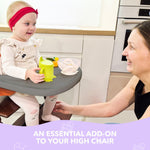 Load image into Gallery viewer, High Chair Tray Compatible with Stokke Trip Trap Chair Matte Gray Ergonomic Curved Design BPA Free Easy to Assemble