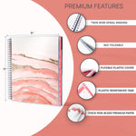 Load image into Gallery viewer, Aesthetic Planner Academic Year July 2024 June 2025 8.5x11 inch Marble Pink