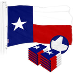 Load image into Gallery viewer, G128 10 Pack: Texas TX State Flag  5x8 Ft  ToughWeave Series Embroidered 300D Polyester  Embroidered Design, Indoor/Outdoor, Brass Grommets
