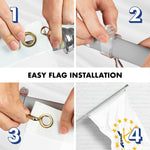 Load image into Gallery viewer, G128 Combo Pack: 6 Ft Tangle Free Spinning Flagpole (Silver) &amp; Rhode Island Flag 3x5 Ft Printed 150D Polyester, Brass Grommets (Flag Included) Aluminum Flag Pole