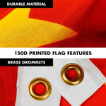 Load image into Gallery viewer, G128 Combo Pack: 6 Feet Tangle Free Spinning Flagpole (Silver) China Chinese Flag 3x5 ft Printed 150D Brass Grommets (Flag Included) Aluminum Flag Pole