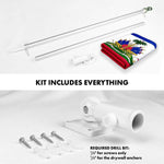 Load image into Gallery viewer, G128 Combo Pack: 6 Ft Tangle Free Spinning Flagpole (Silver) &amp; Haiti Flag 3x5 Ft Printed 150D Polyester, Brass Grommets (Flag Included) Aluminum Flag Pole