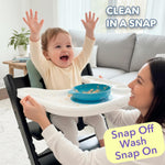 Load image into Gallery viewer, Replacement Tray and Cover for Stokke Tripp Trapp Highchair Combo of Matte White Tray Clear Cover for Easy Cleaning &amp; Strong Suction