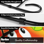 Load image into Gallery viewer, G128 Combo Pack: Garden Flag Stand Black 36x16 Inch &amp; Garden Flag Happy Halloween Three Pumpkins 12x18 Inch